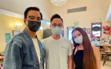 吴彦祖用餐被偶遇，戴眼镜发际线后移