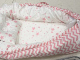 CPSC警告页官方产品图：Aila+Aiden Baby Lounger（白底粉星，Nest1）