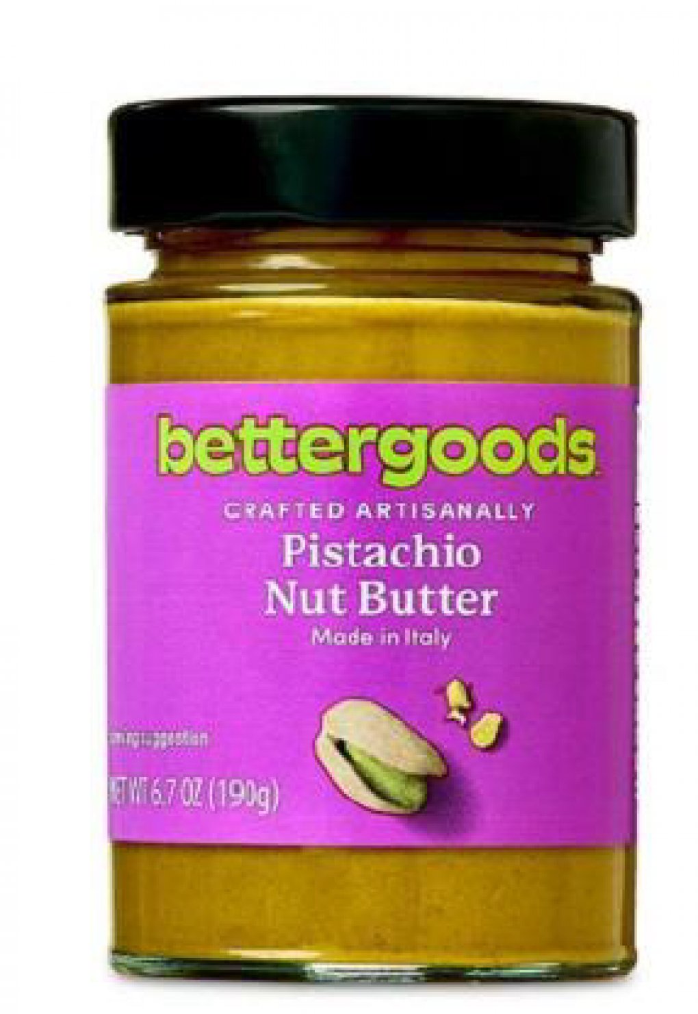 FDA召回页产品图:bettergoods Pistachio Nut Butter开心果酱玻璃瓶装正面