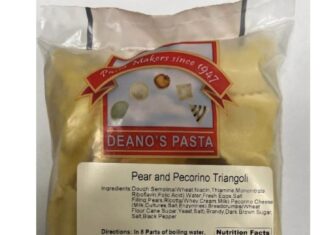 FDA通报Deano三角饺未标注龙虾过敏原召回 FDA召回页产品图:Deano’s Pasta梨与佩科里诺三角饺冷冻袋