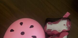 CPSC召回页产品图：5Color粉色儿童自行车头盔与护具套装