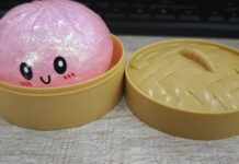CPSC召回GIHNJSI挤压饺子玩具含水珠误食风险 CPSC召回页产品图:GIHNJSI Squeezy Dumplings挤压饺子玩具及竹蒸笼盒