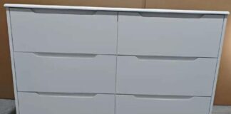 CPSC召回Gizoon六抽双排衣柜存在倾倒风险 CPSC召回页官方产品图:Gizoon六抽双排衣柜(白/黑)