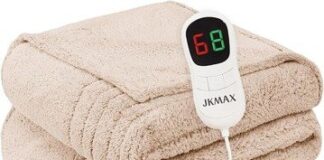 CPSC召回页产品图：JKMAX棕色电热毯示例