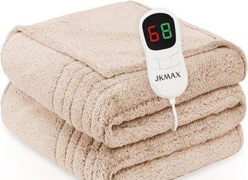 CPSC召回页产品图：JKMAX棕色电热毯示例