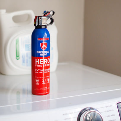 CPSC召回页产品图：Prepared Hero Fire Spray灭火喷雾罐