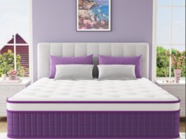 CPSC召回页产品图：Regfear BedsPick白顶紫边皇后床垫