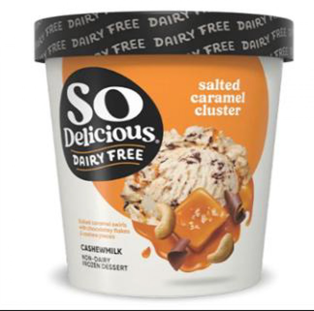 FDA召回页产品图:So Delicious Dairy Free盐焦糖腰果非乳冷冻甜品品脱装正面