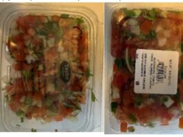 FDA召回页产品图：Taylor Fresh Foods含墨西哥辣椒成品包装示例