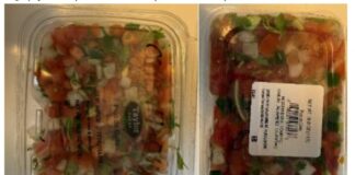FDA召回页产品图：Taylor Fresh Foods含墨西哥辣椒成品包装示例