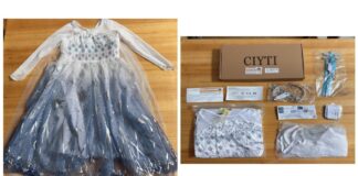 CPSC召回27-038 CIYTI发光公主服装蓝色连衣裙、皇冠、魔法棒及遥控器产品照片