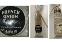 加拿大召回Soup Time法式洋葱汤因含未标明小麦 加拿大召回的Soup Time法式洋葱汤包装标签及正反面官方照片
