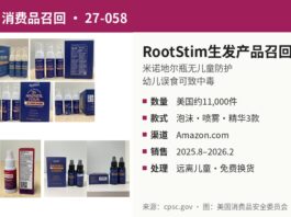 CPSC召回RootStim米诺地尔生发产品图：泡沫型、喷雾型和精华型三款包装