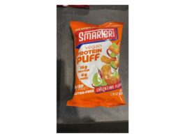 CFIA扩大召回Smarter Snacks纯素蛋白泡芙全部批次含未申报牛奶 CFIA召回通告中的Smarter Snacks纯素蛋白泡芙辣椒青柠味50克包装正面图