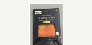 FDA通告中的Starfish Seafood冷熏海鲜三拼包装正面标签产品图