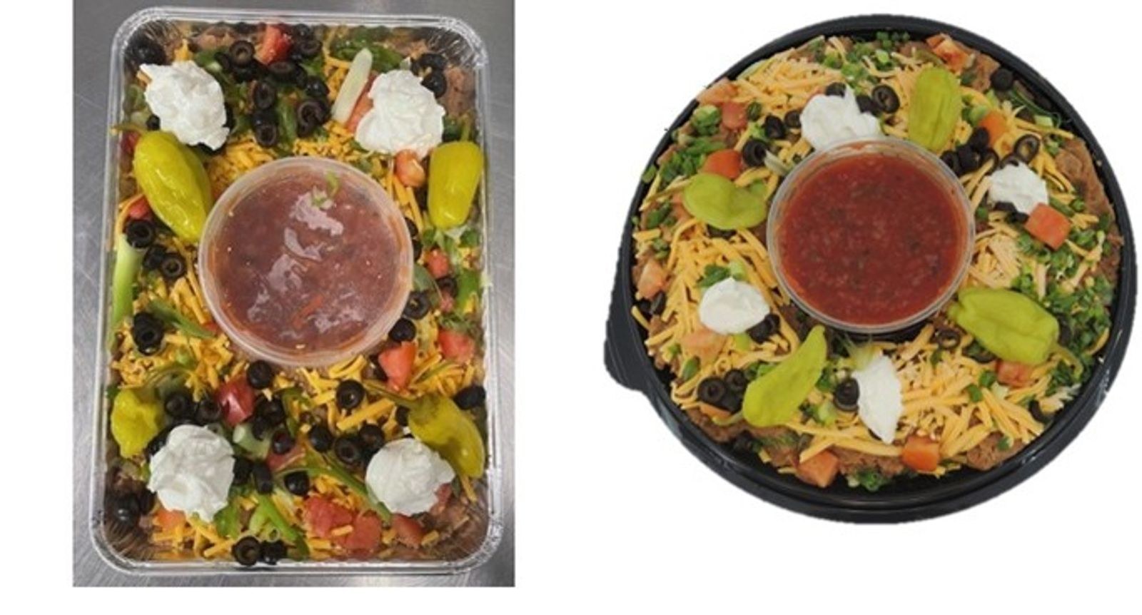 FDA召回产品图:WinCo Foods莎莎豆酱拼盘Express与16英寸catering托盘
